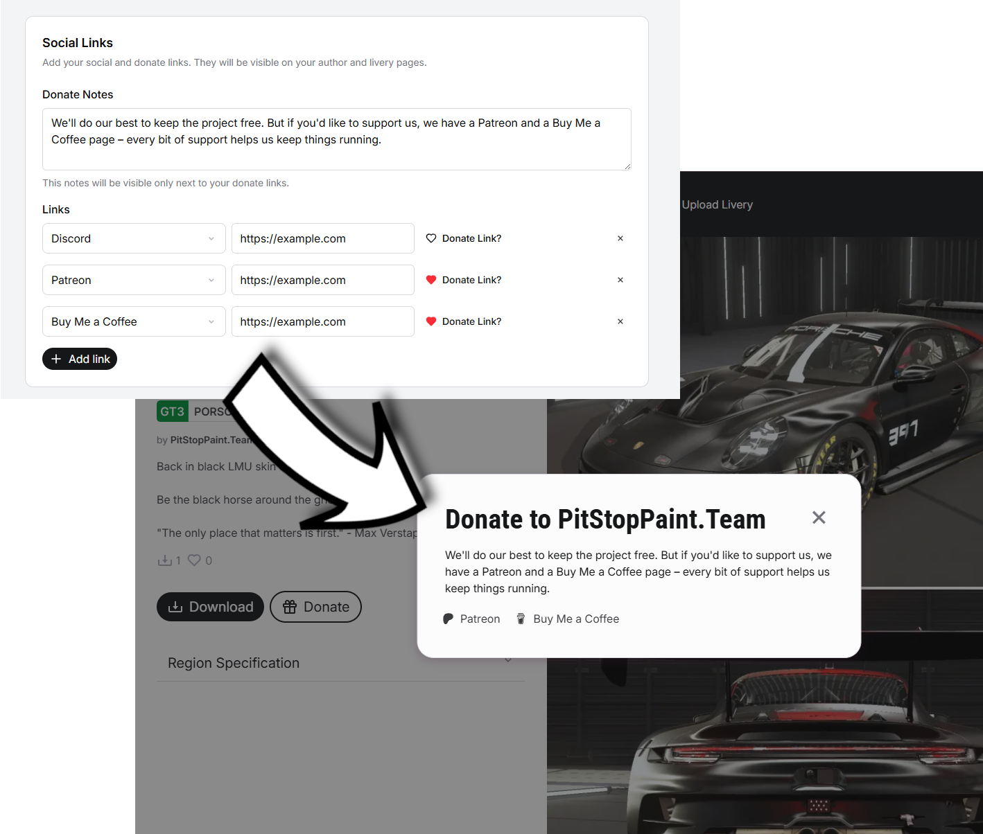 Add donation link